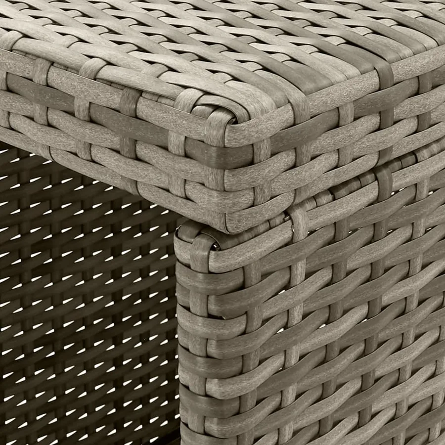 Ensemble de bar de jardin 3 pcs et coussins gris résine tressée - 7