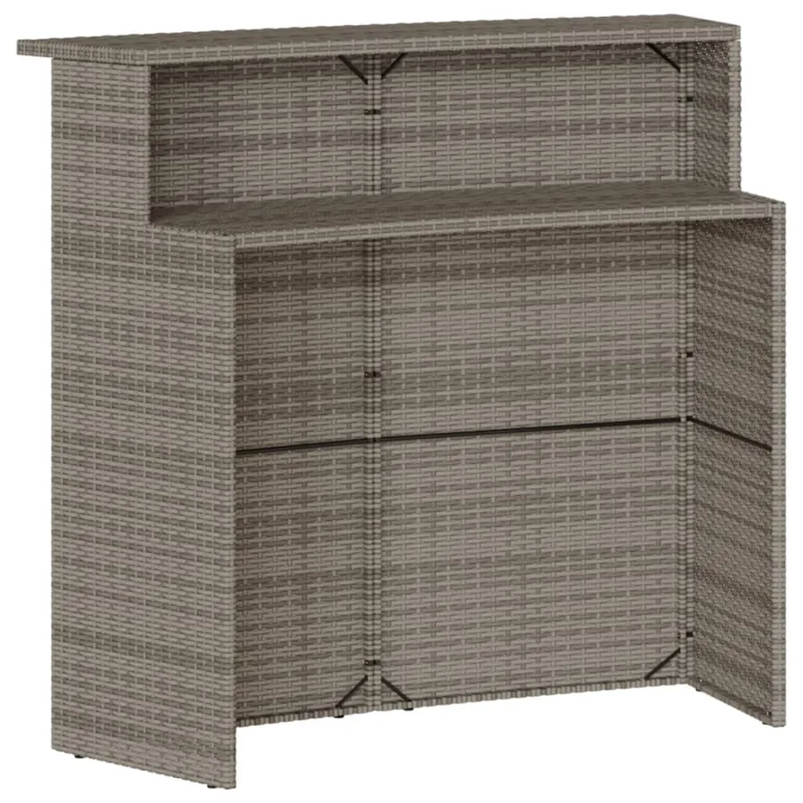 Ensemble de bar de jardin 5 pcs avec coussins gris poly rotin - 5