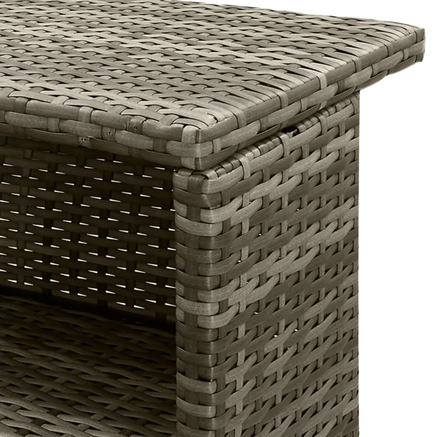 Ensemble de bar de jardin 5 pcs avec coussins gris poly rotin - 7
