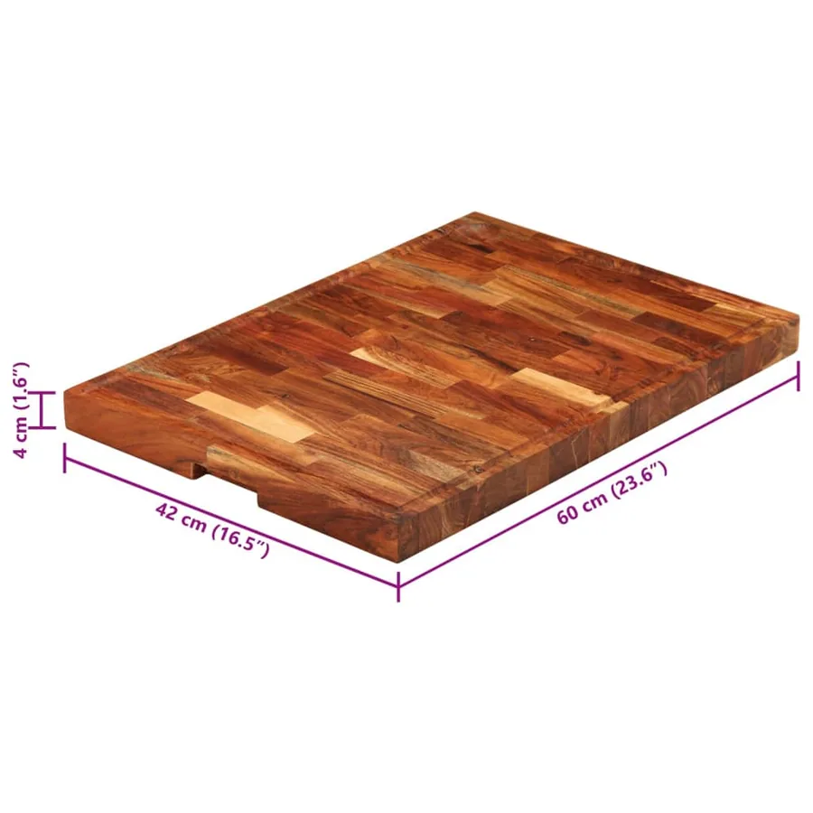 Planche à découper 60x42x4 cm bois d'acacia massif - 13
