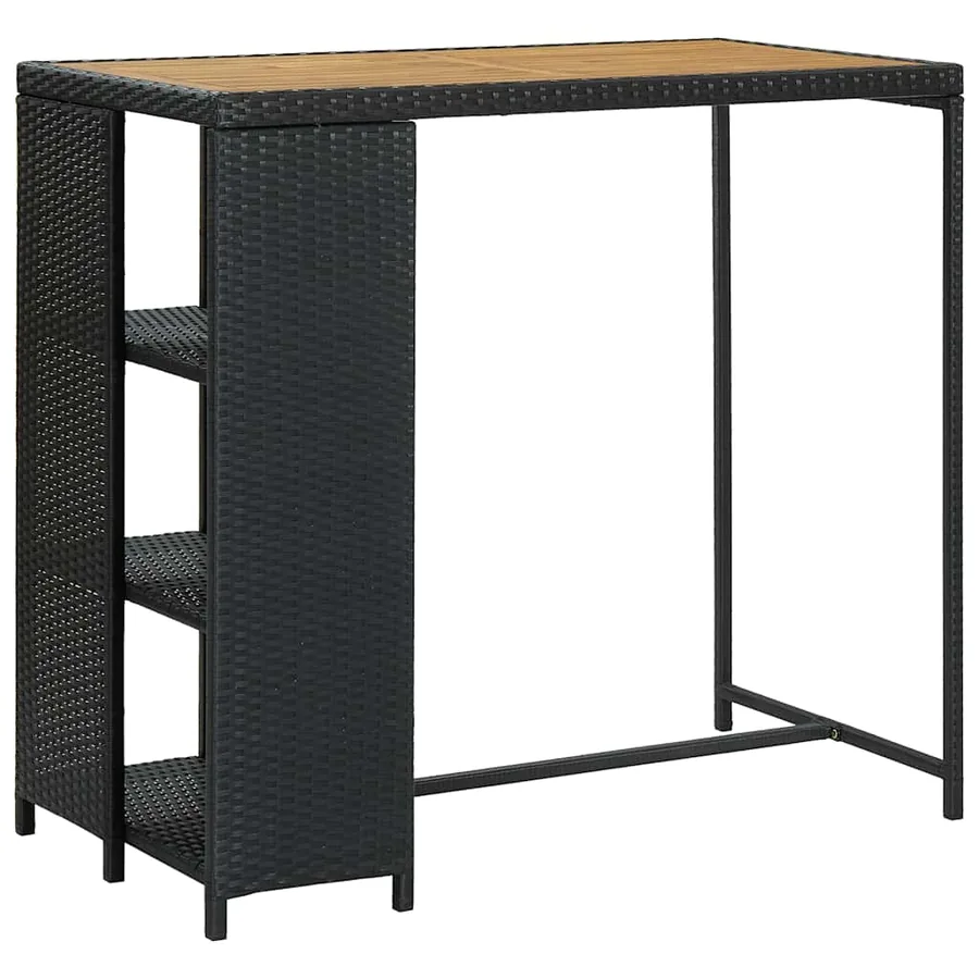 Ensemble de bar de jardin 3 pcs avec coussins noir poly rotin - 5