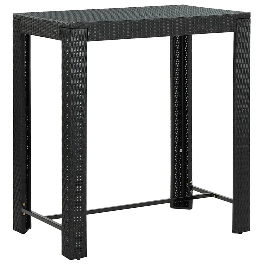 Ensemble de bar de jardin 5 pcs avec coussins noir poly rotin - 5