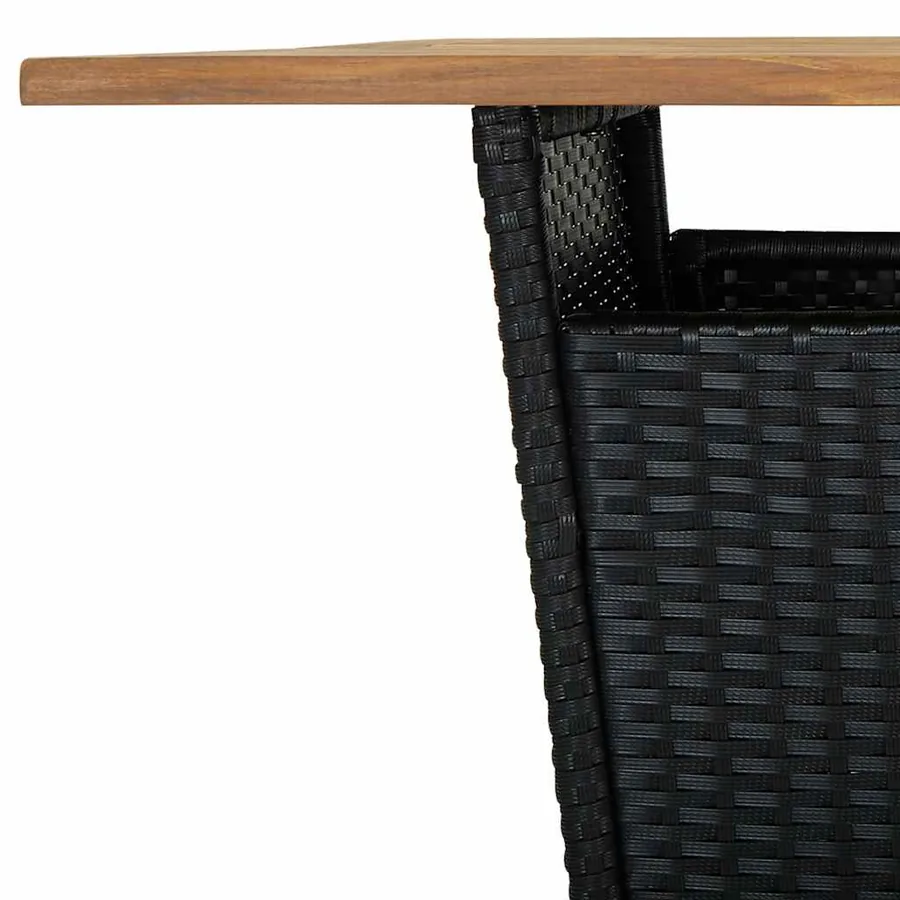 Ensemble de bar de jardin 5 pcs avec coussins noir poly rotin - 7