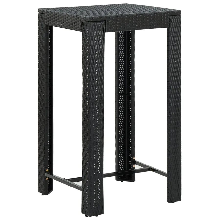 Ensemble de bar de jardin 5 pcs avec coussins noir poly rotin - 5
