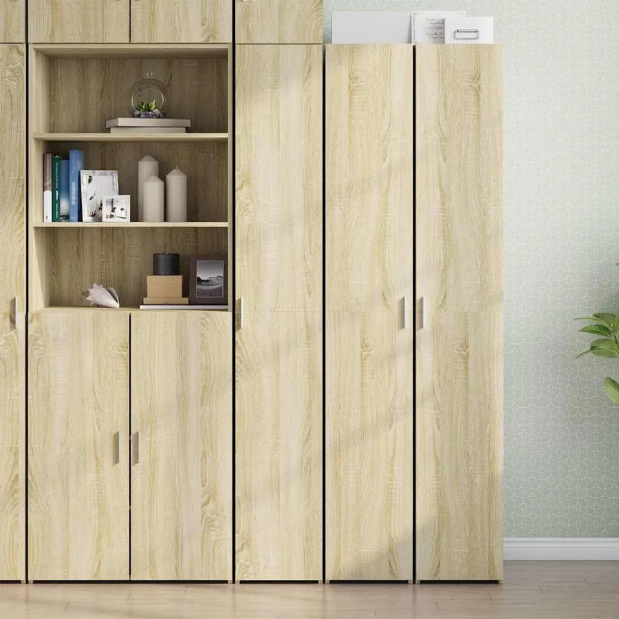 Buffet haut chêne sonoma 30x42,5x185 cm bois d'ingénierie