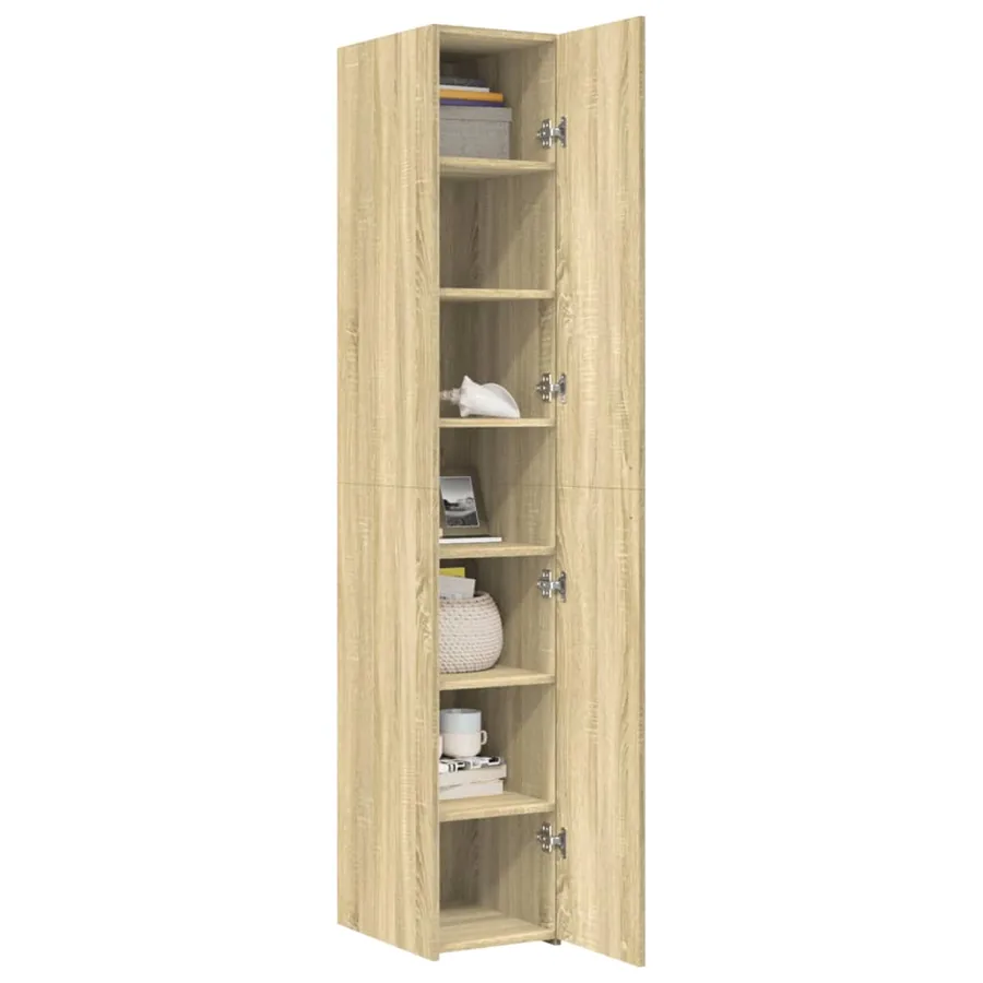 Buffet haut chêne sonoma 30x42,5x185 cm bois d'ingénierie - 7
