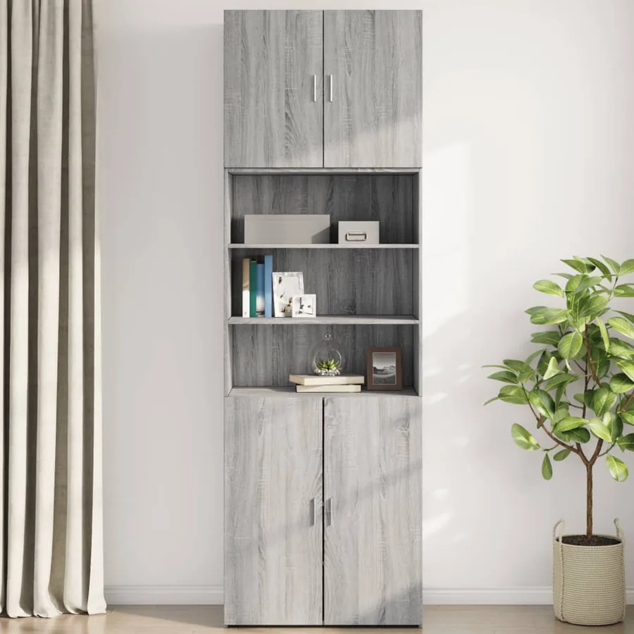 Armoire murale sonoma gris 80x42,5x64 cm bois d'ingénierie - 3