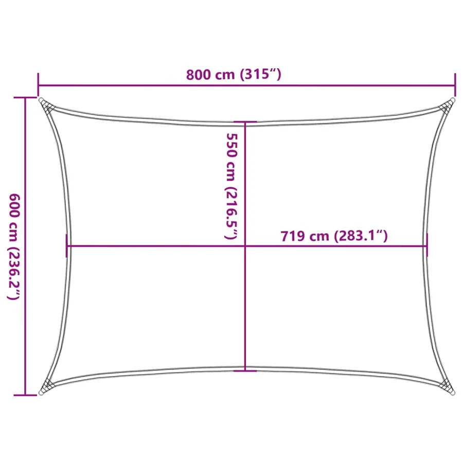 Voile d'ombrage 160 g/m² rectangulaire jaune 6x8 m PEHD - 10