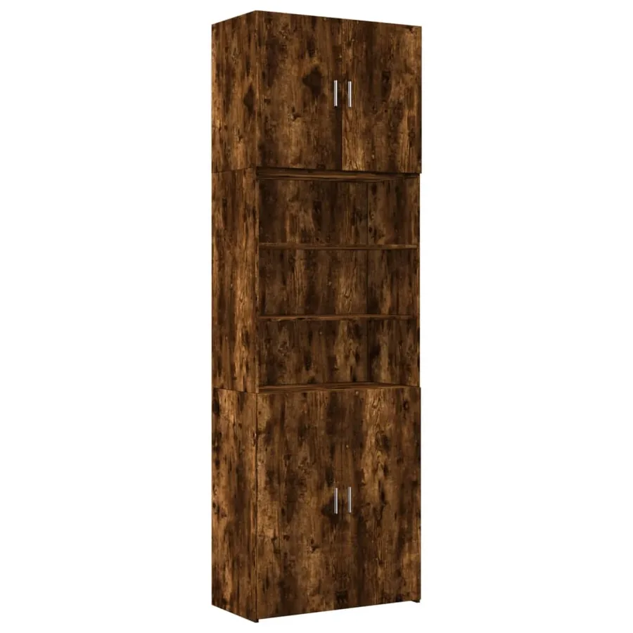 Buffet haut chêne fumé 80x42,5x249 cm bois d'ingénierie - 2