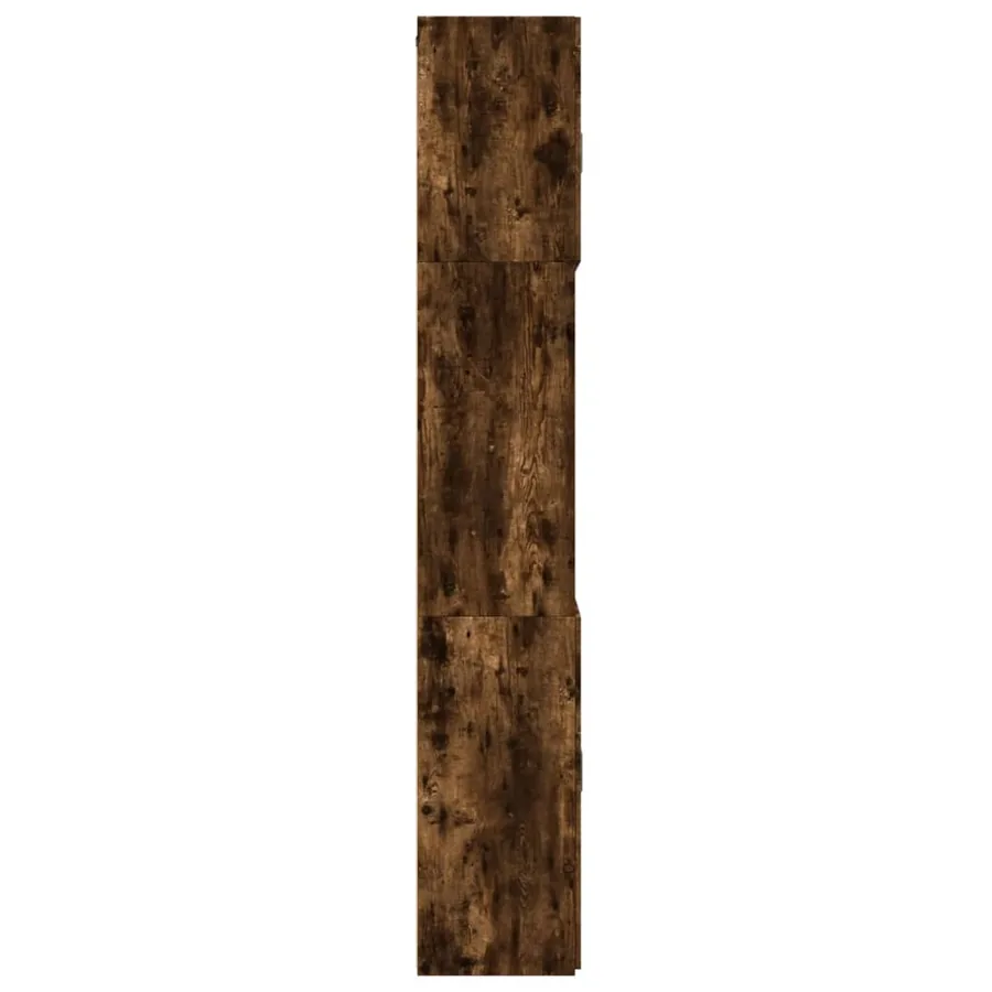 Buffet haut chêne fumé 80x42,5x249 cm bois d'ingénierie - 7