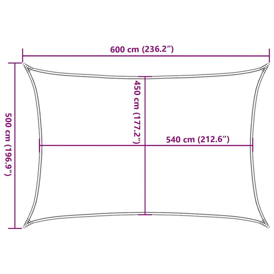 Voile d'ombrage 160 g/m² rectangulaire bleu 5x6 m PEHD - 10