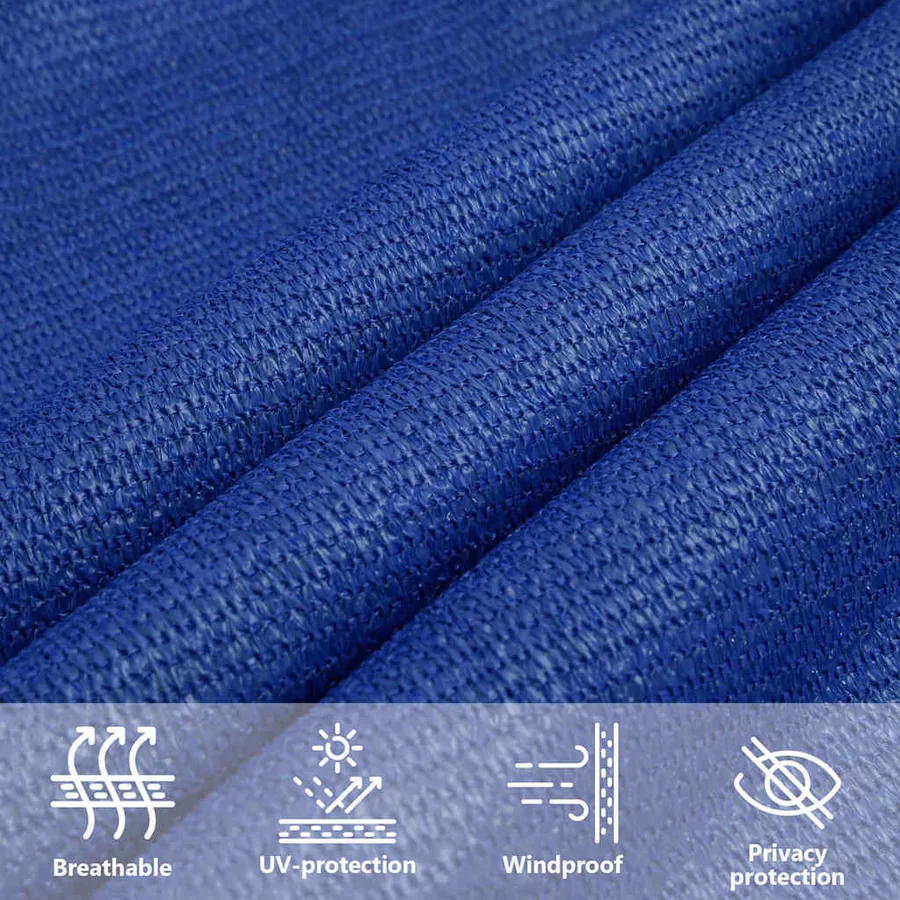 Voile d'ombrage 160 g/m² rectangulaire bleu 5x6 m PEHD - 11