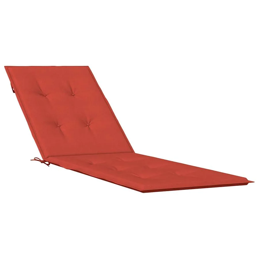 Coussin de chaise longue rouge mélangé (75+105) x 50 x 4 cm tissu - 2