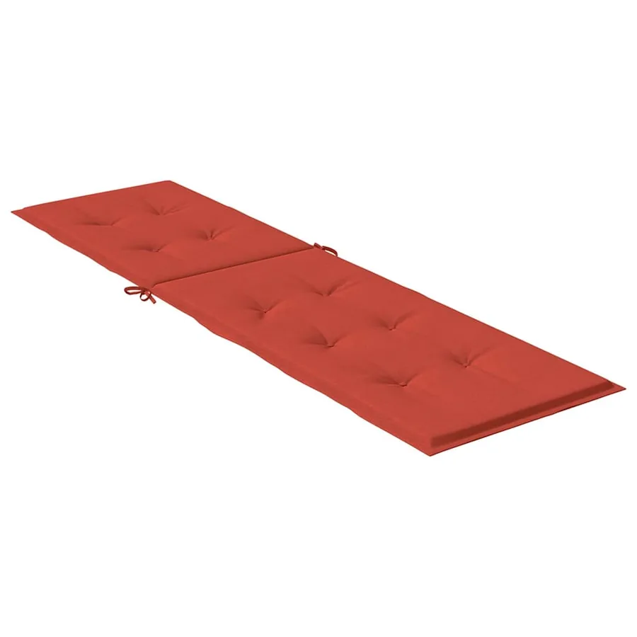 Coussin de chaise longue rouge mélangé (75+105) x 50 x 4 cm tissu - 4