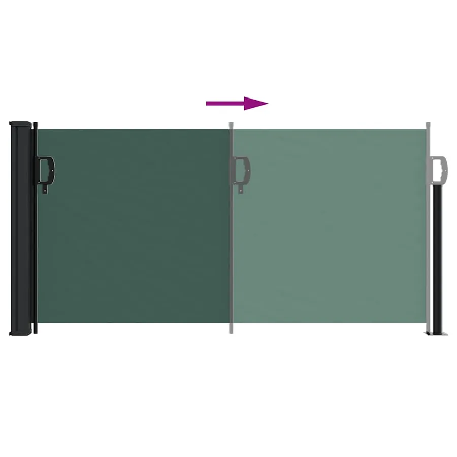Auvent latéral rétractable vert foncé 100x500 cm - 5