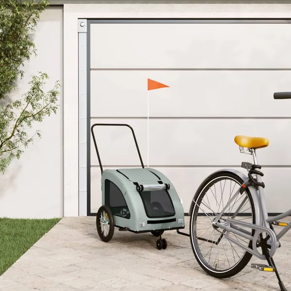Remorque de vélo pour animaux de compagnie gris