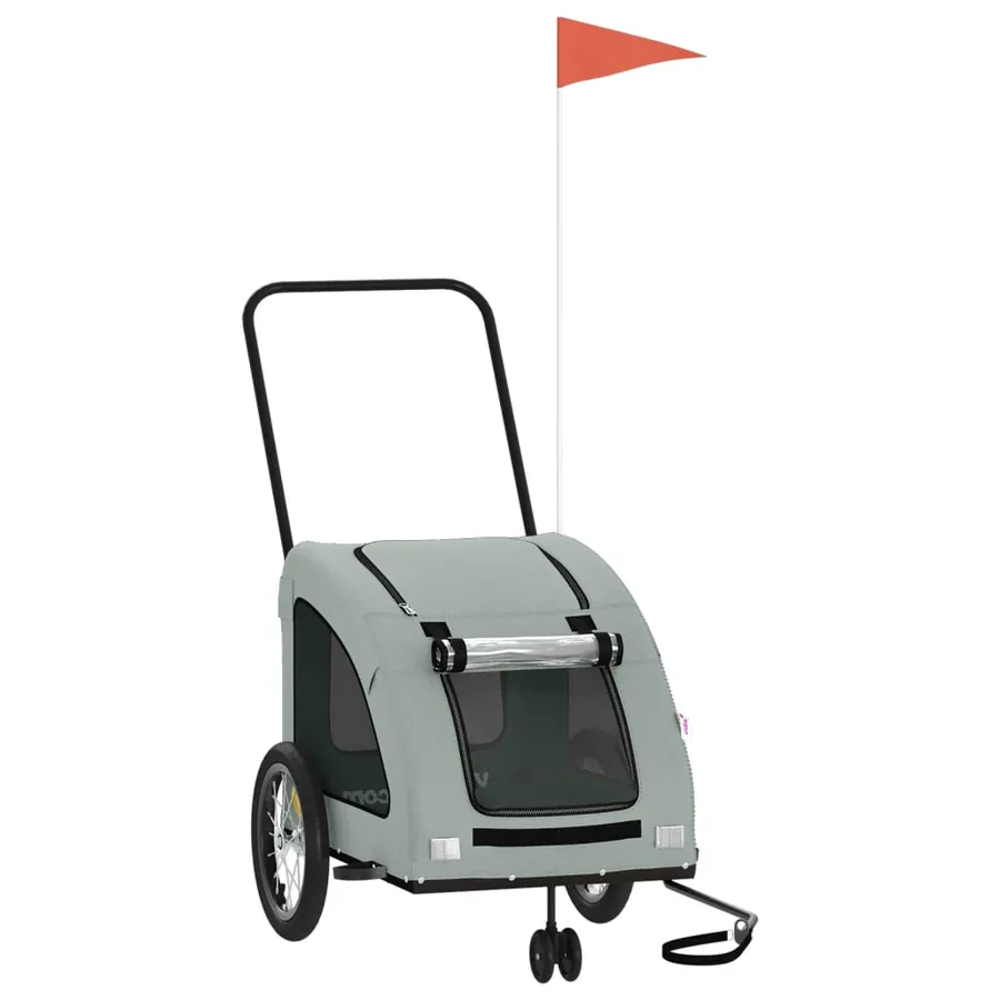 Remorque de vélo pour animaux de compagnie gris - 2