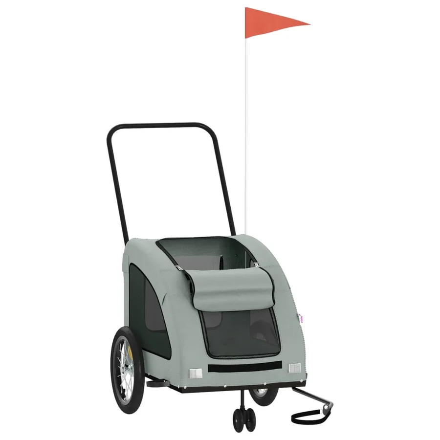 Remorque de vélo pour animaux de compagnie gris - 3
