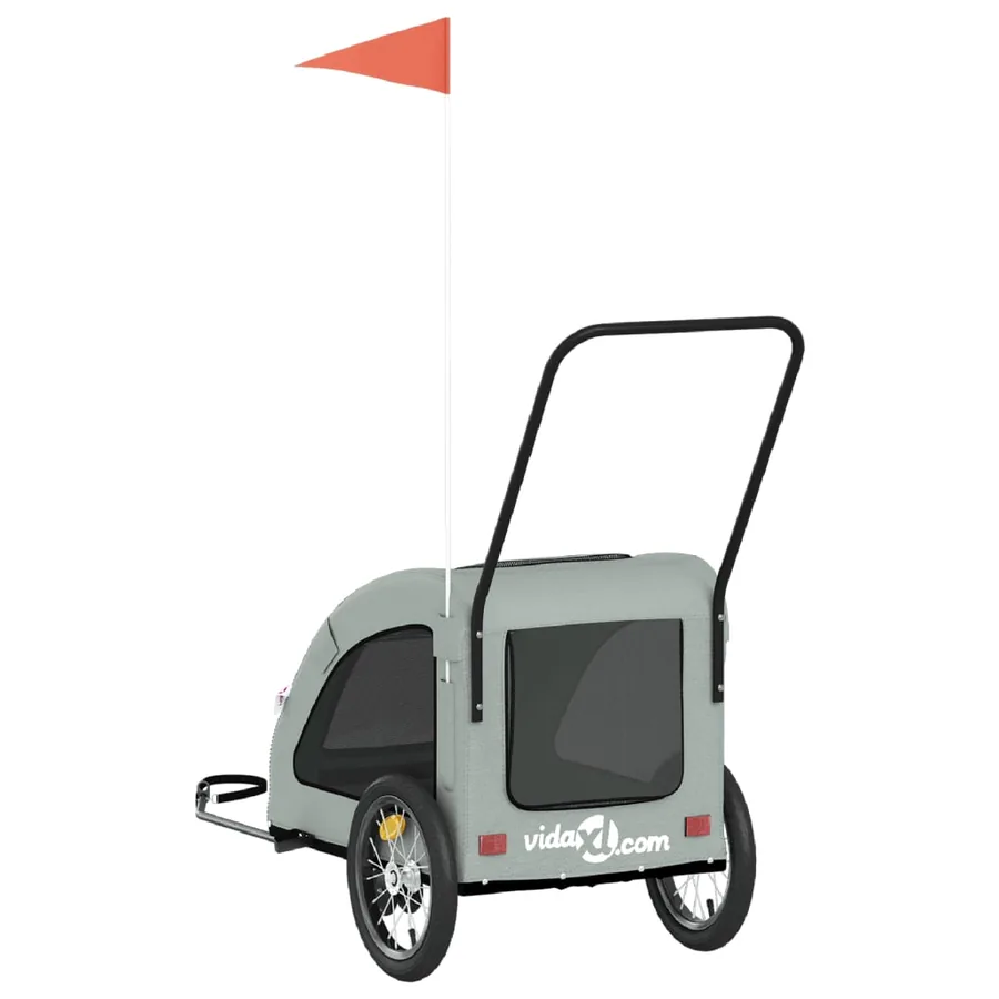 Remorque de vélo pour animaux de compagnie gris - 8