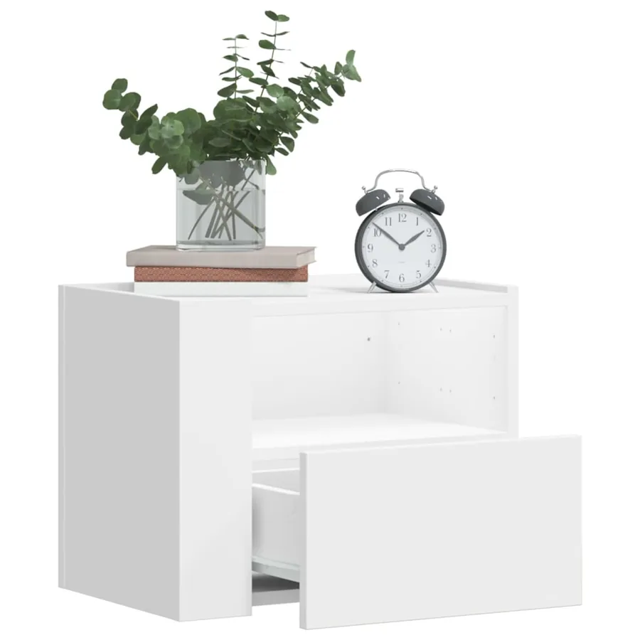Table de chevet murale blanc 45x30x35 cm - 3