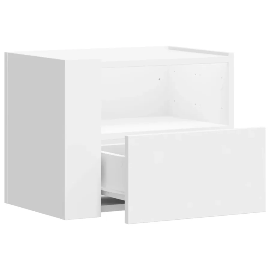 Table de chevet murale blanc 45x30x35 cm - 7