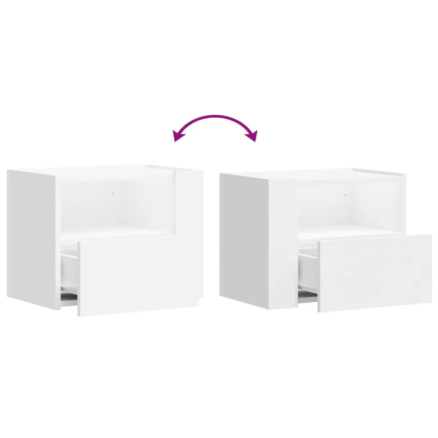 Table de chevet murale blanc 45x30x35 cm - 8