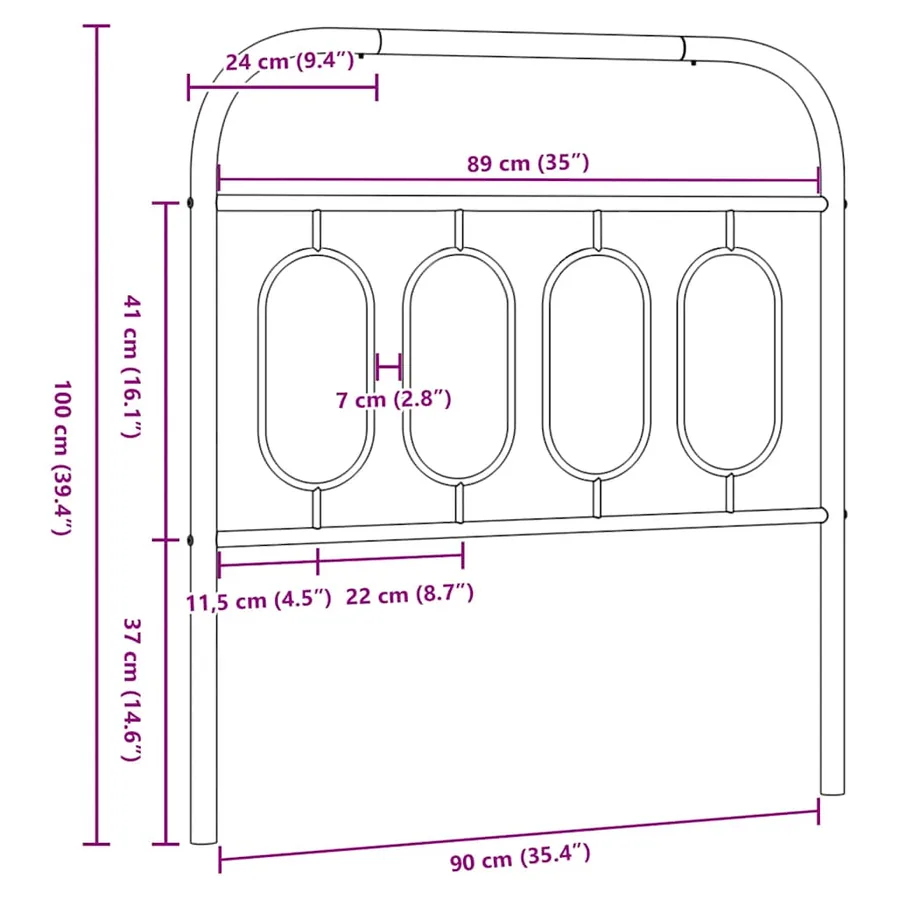 Tête de lit de remplacement métal blanc 90 cm - 6