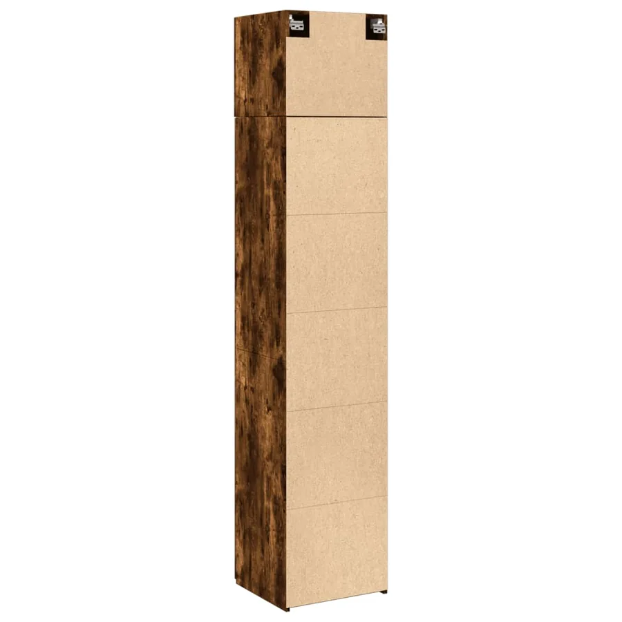 Armoire de rangement mince chêne fumé 45x42,5x225 cm - 8