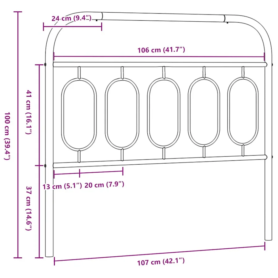 Tête de lit de remplacement métal blanc 100 cm - 6