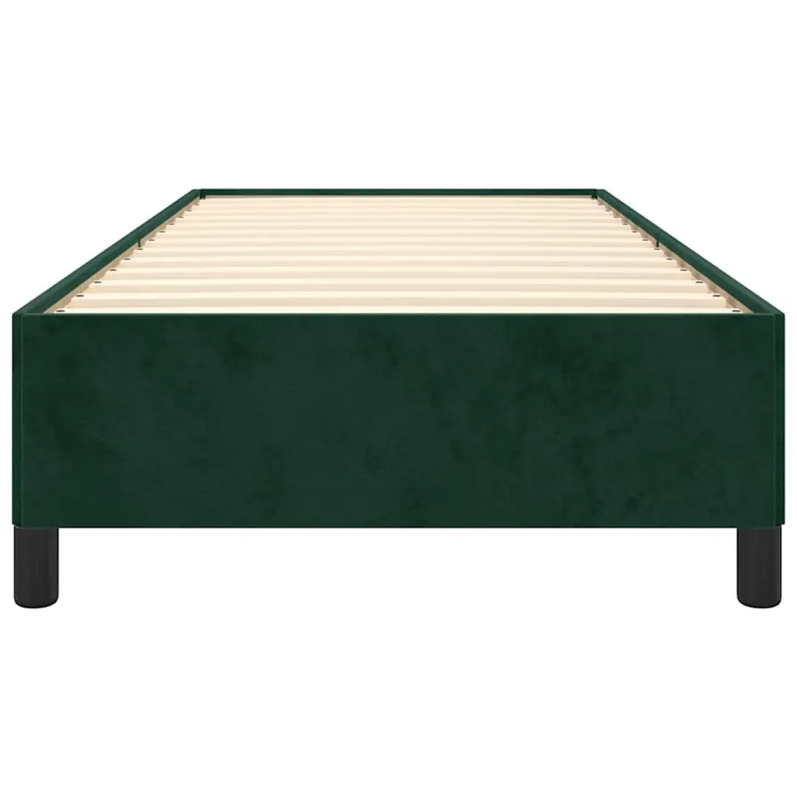 Cadre de lit sans matelas vert foncé 90x190 cm velours - 5