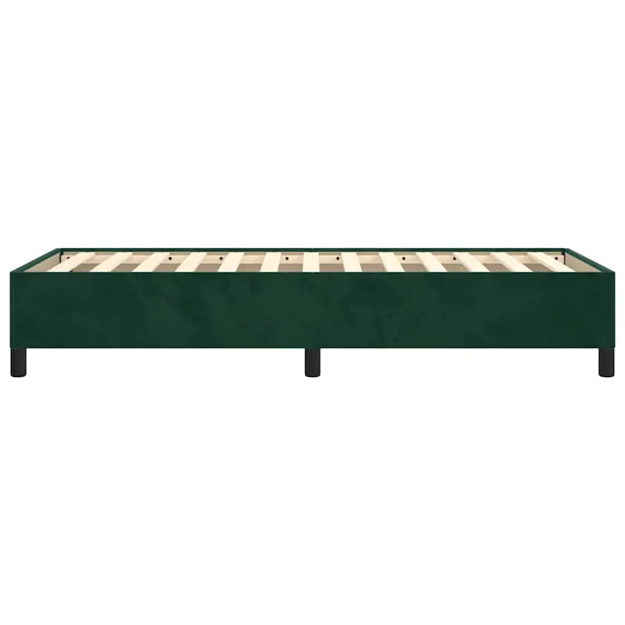 Cadre de lit sans matelas vert foncé 90x190 cm velours - 6