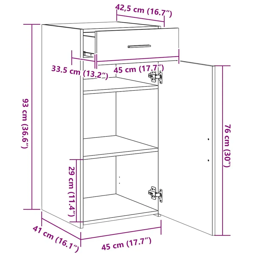Buffet blanc 45x42,5x93 cm bois d'ingénierie - 11