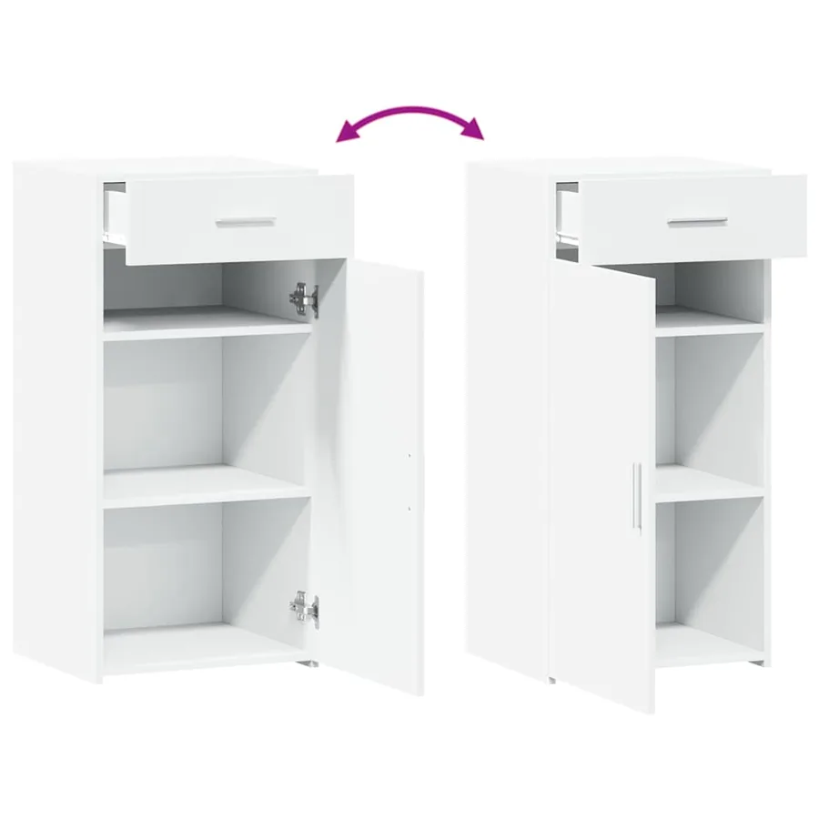 Buffet blanc 45x42,5x93 cm bois d'ingénierie - 7