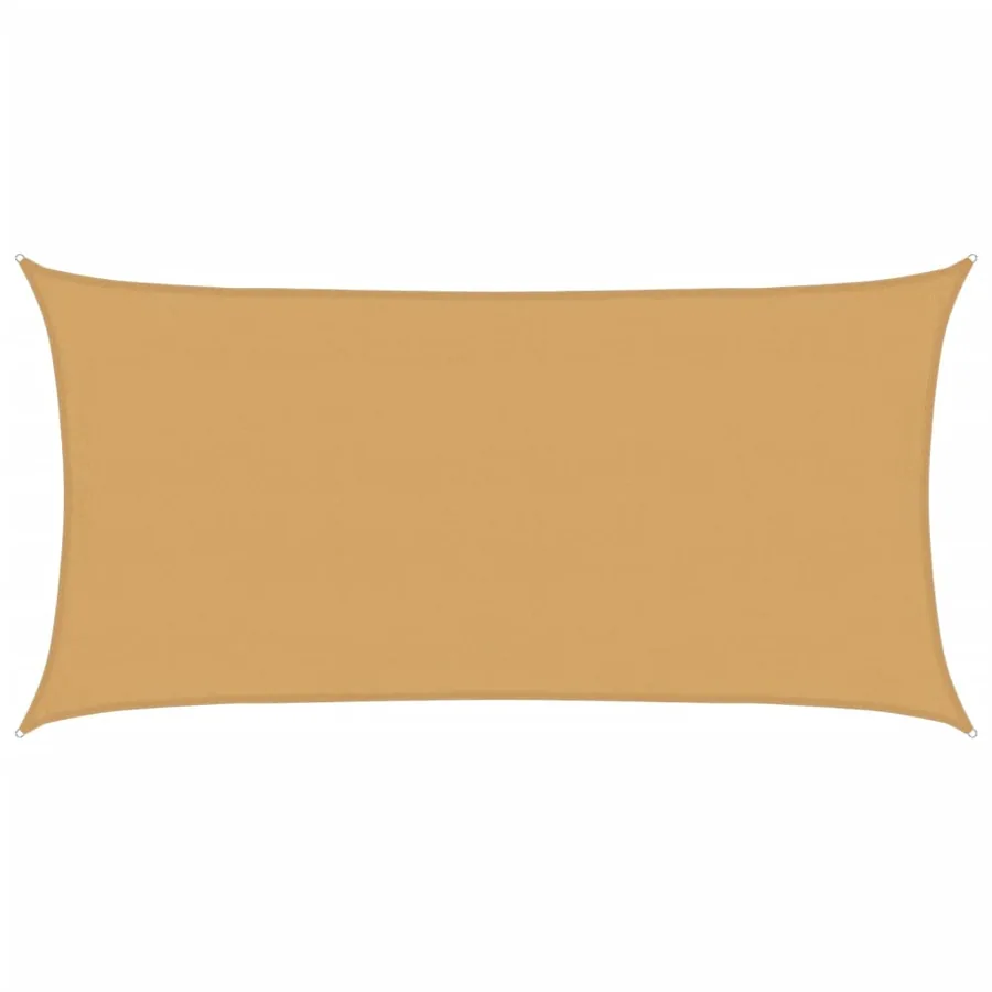 Voile d'ombrage 160 g/m² rectangulaire sable 4x7 m PEHD - 2