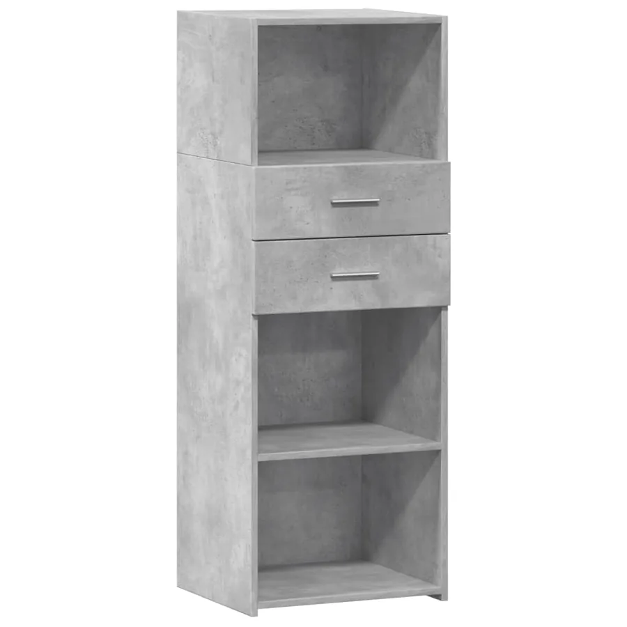 Buffet haut gris béton 45x42,5x124 cm bois d'ingénierie - 2