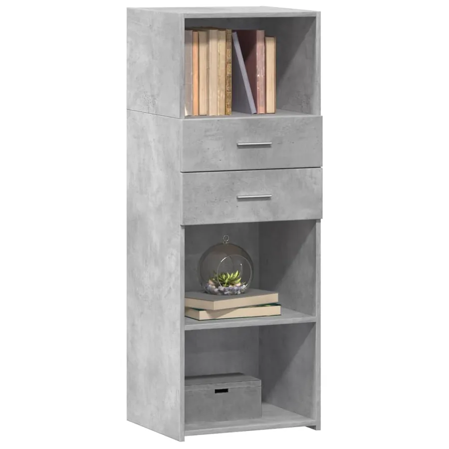 Buffet haut gris béton 45x42,5x124 cm bois d'ingénierie - 3