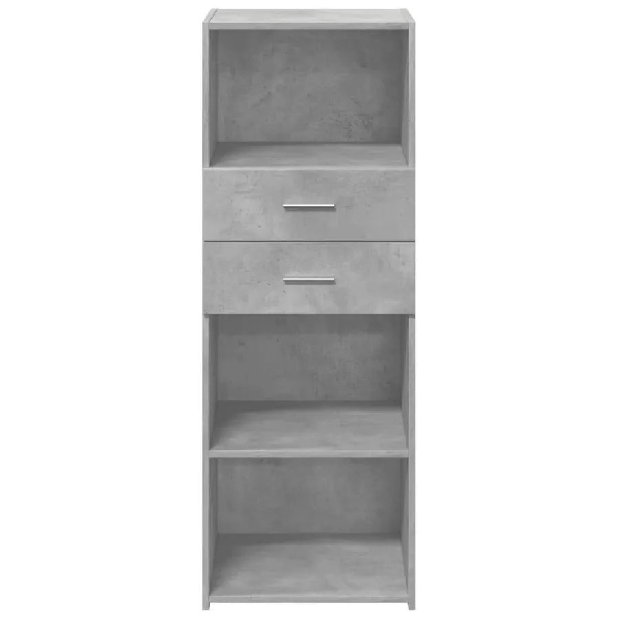 Buffet haut gris béton 45x42,5x124 cm bois d'ingénierie - 4