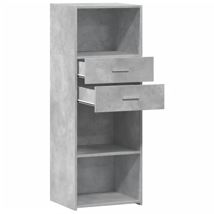 Buffet haut gris béton 45x42,5x124 cm bois d'ingénierie - 7