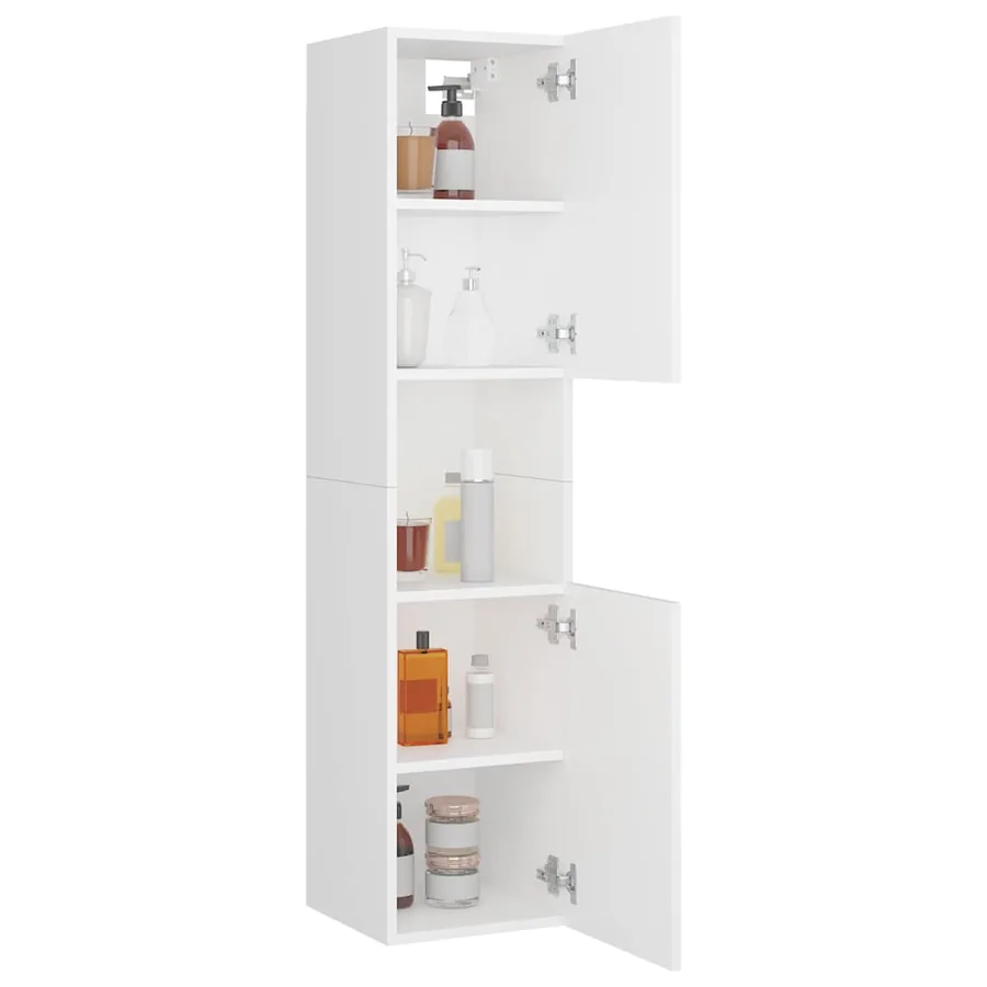 Armoire de salle de bain Blanc 30x30x130 cm Bois d’ingénierie - 4