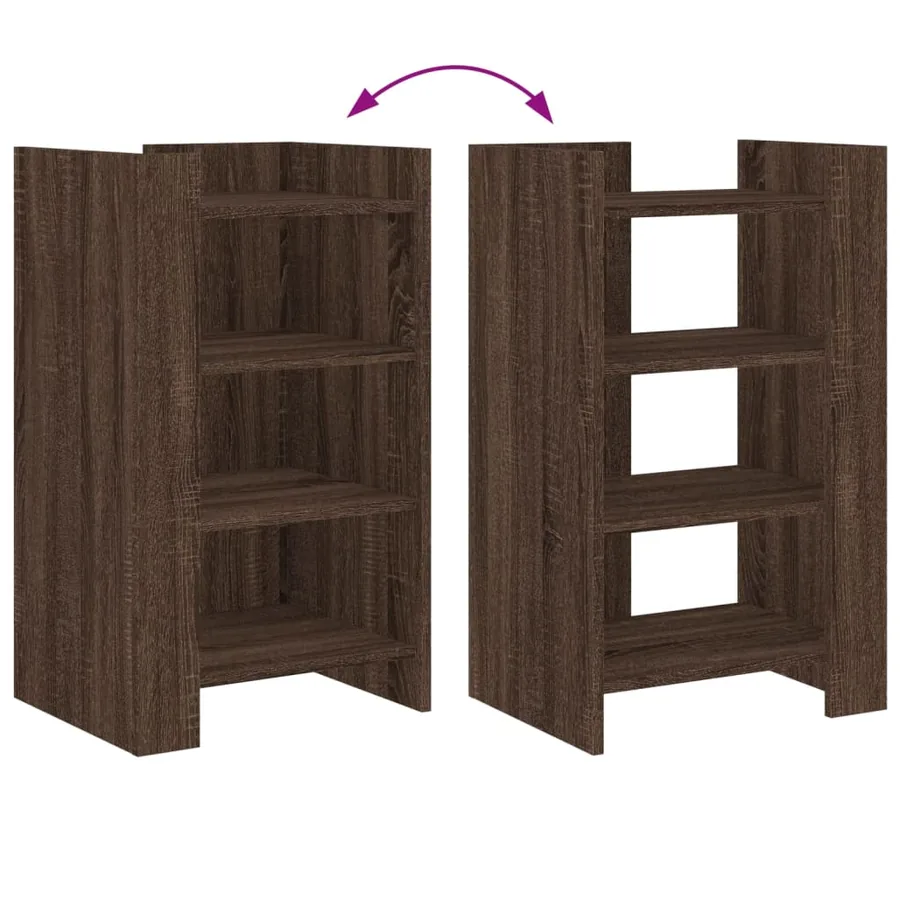 Buffet chêne marron 45x35x75 cm bois d'ingénierie - 7