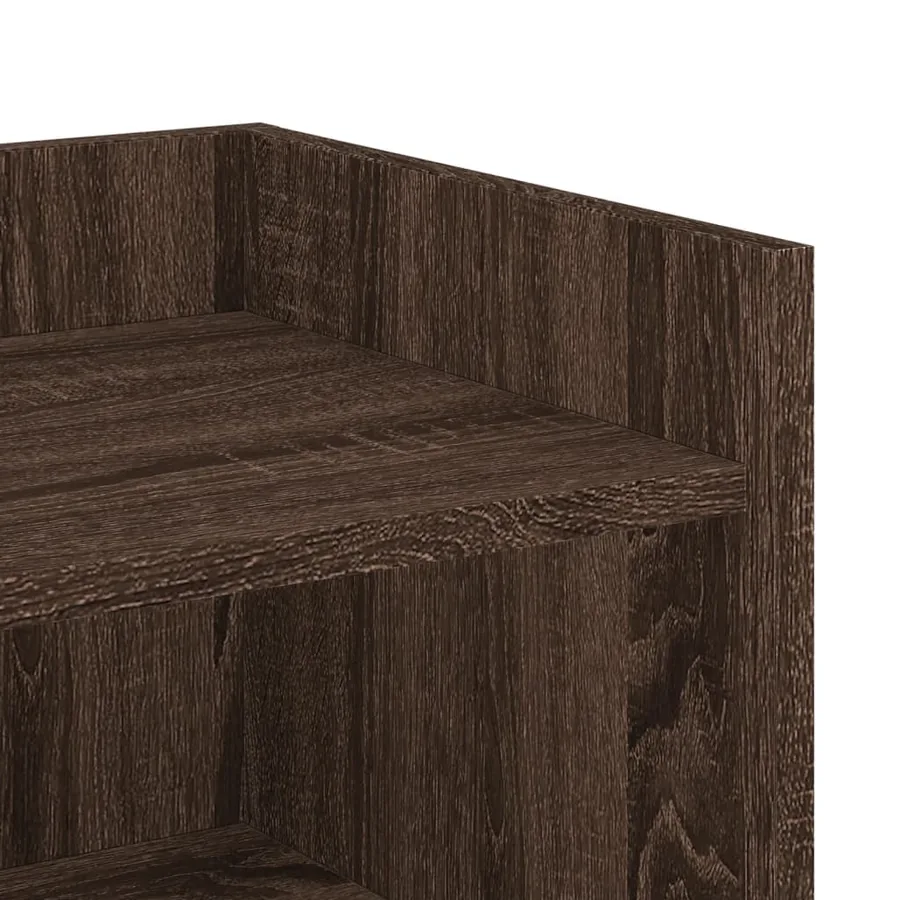 Buffet chêne marron 45x35x75 cm bois d'ingénierie - 8