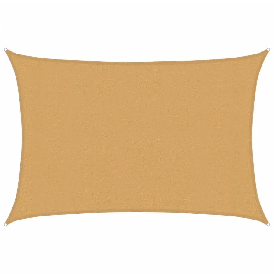 Voile d'ombrage 160 g/m² rectangulaire sable 3x4 m PEHD - 2