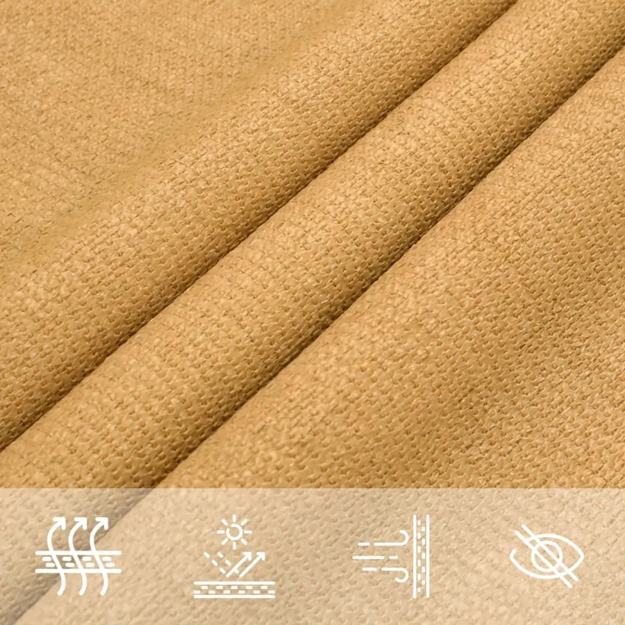 Voile d'ombrage 160 g/m² rectangulaire sable 3x4 m PEHD - 8