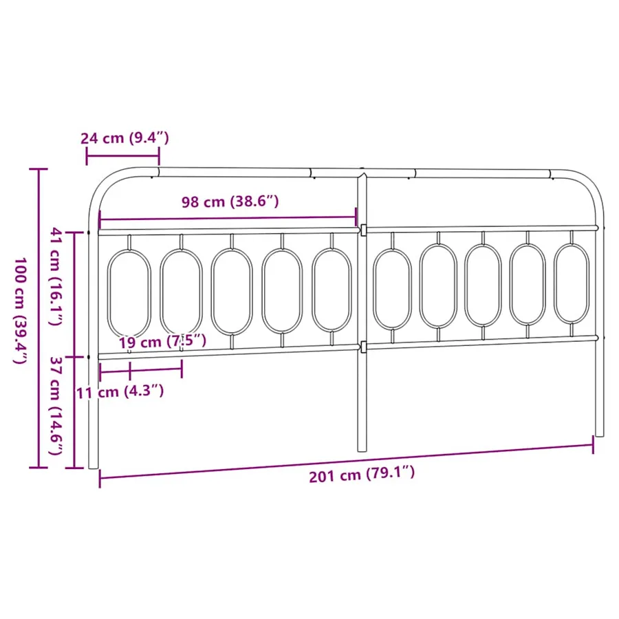 Tête de lit de remplacement métal blanc 200 cm - 6