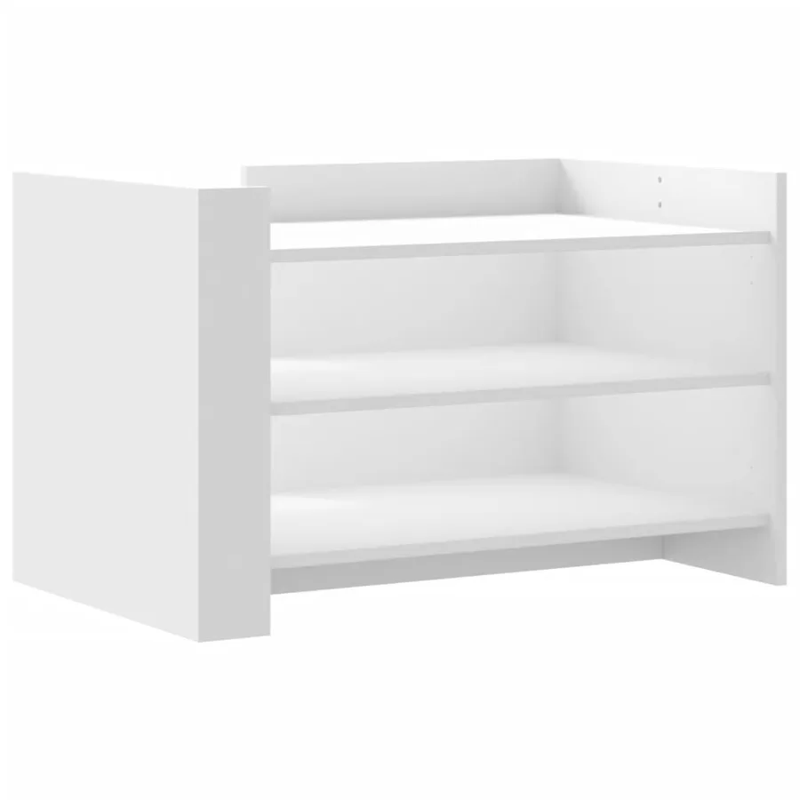 Table basse blanc 80x50x50 cm bois d'ingénierie - 2