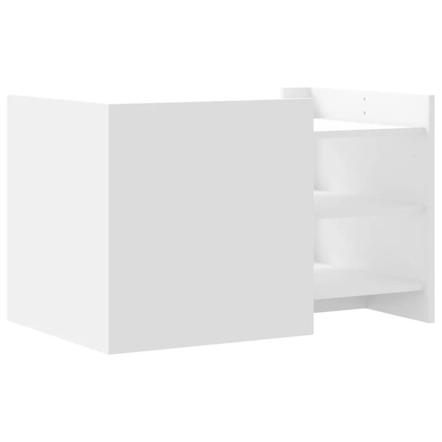 Table basse blanc 80x50x50 cm bois d'ingénierie - 6