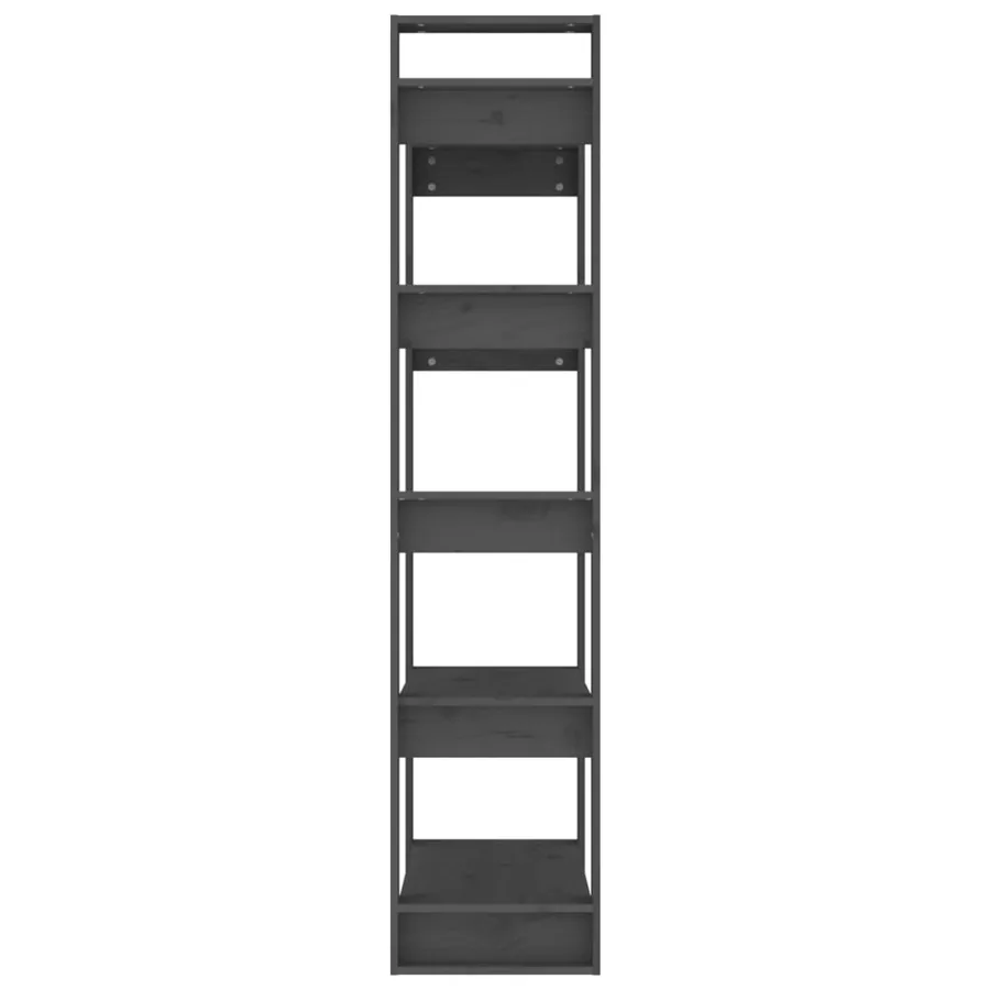 Bibliothèque/Séparateur de pièce Gris 80x35x160 cm Bois massif - 6