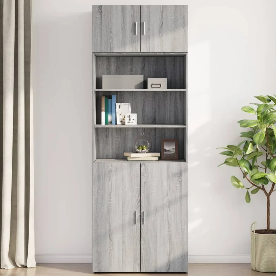 Armoire murale sonoma gris 80x42,5x40 cm bois d'ingénierie - 3