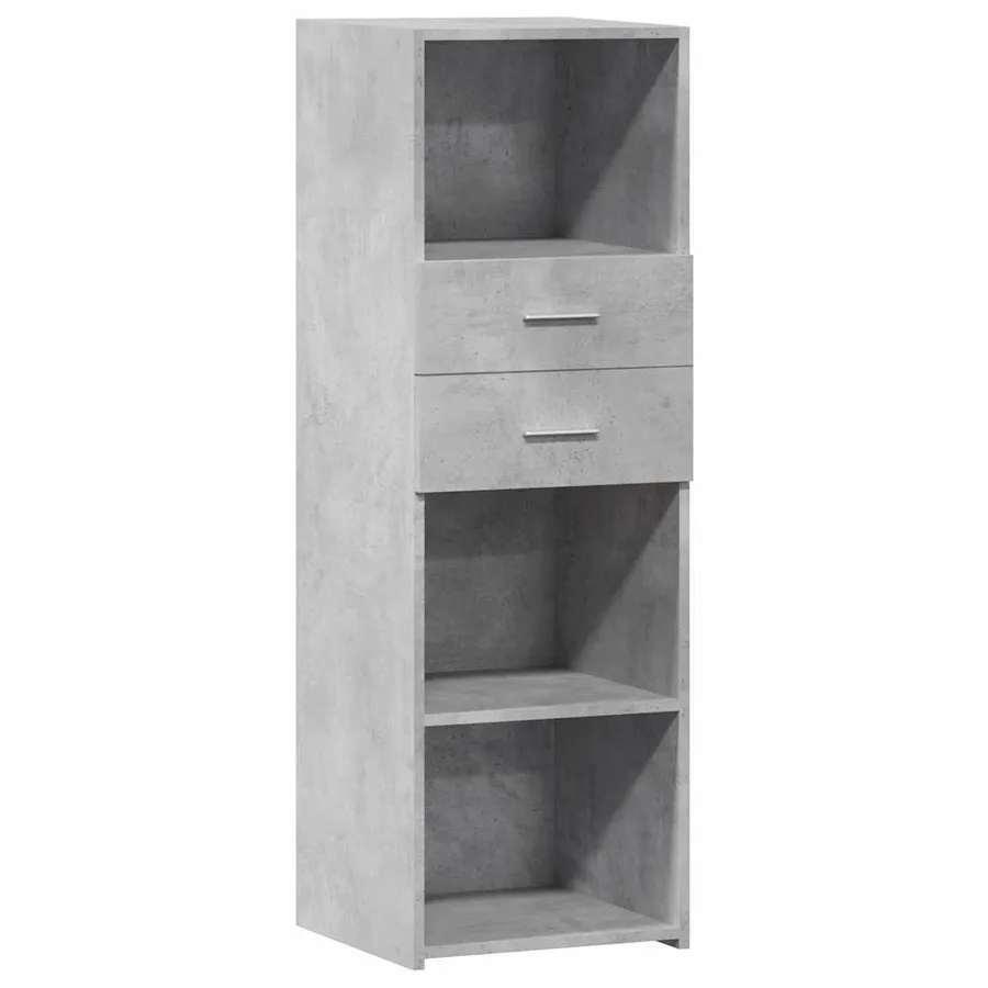 Buffet haut gris béton 40x42,5x124 cm bois d'ingénierie - 2