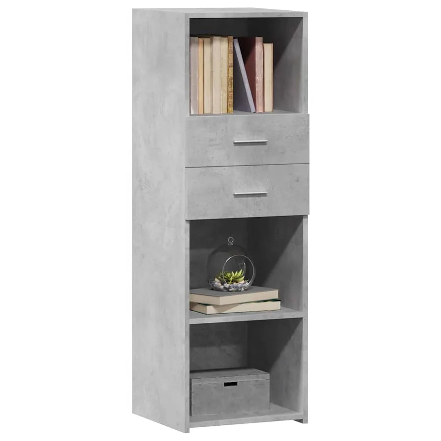 Buffet haut gris béton 40x42,5x124 cm bois d'ingénierie - 3